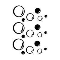 Pack of 18 Soap Bubbles Vinyl Wall Art Decals - 1" x 4" - Bedroom Vinyl Wall Decor Stickers - Bathroom Vinyl Decal Wall Decor - Kids Room Vinyl Wall Decals - Soap Bubbles Pattern Vinyl 660078097076