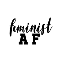 Feminist AF Quote - Wall Art Decal - 22" x 14" - Feminism Vinyl Wall Art - Inspirational Women Empowerment - Girl Power Novelty Gift - Bedroom Living Room Wall Art 660078088944
