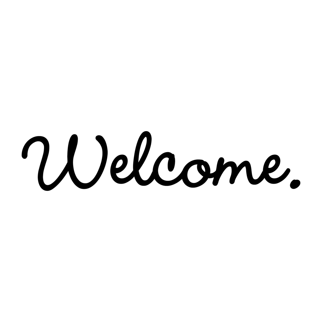 Welcome - 18" x 4" Cute Welcoming Decorative Front Door Vinyl Decal Sticker Art