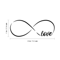 Love Infinity Symbol -  30" x 11" - Vinyl Wall Decal Sticker Art