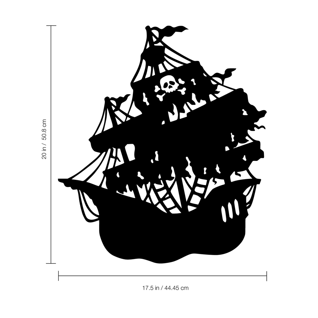 Pirate Ship - 17.5" x 20" - Vinyl Wall Decal Sticker Art
