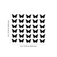 Set of 30 Butterflies Vinyl Wall Art Decals - 5" x 5" - Bedroom Vinyl Wall Decor Stickers - Apartment Vinyl Decal Decor - Kids Room Butterfly Pattern Vinyl Wall Art 660078092811