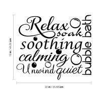 Relax Soothing Words Collage for the Bathroom - 22" x 19"- Decor Vinyl Wall Decal Sticker Art