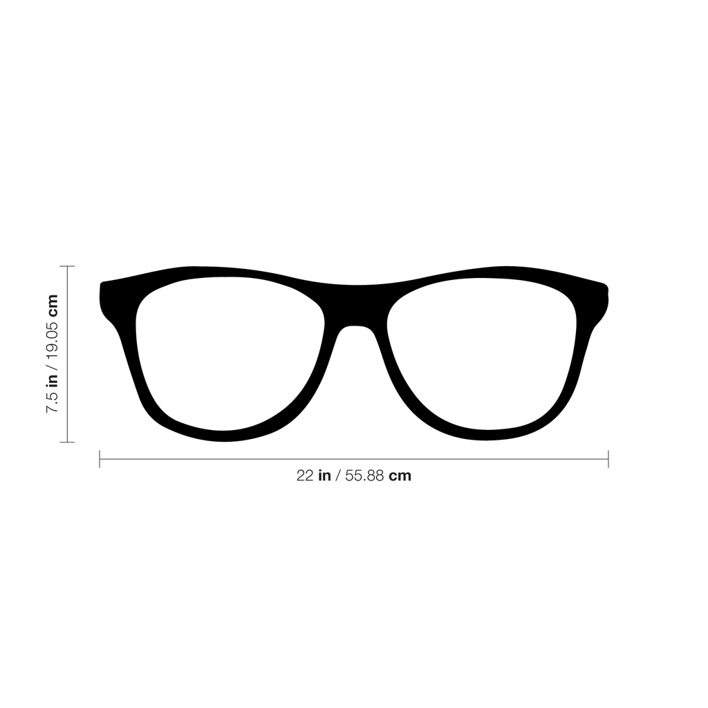 Reading Glasses - 22" x 7.5" -  Wall Art Decal - Decoration Adhesive Vinyl Sticker - Office Wall Art Decor 660078084342