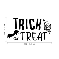 Vinyl Wall Art Decal - Trick Or Treat - 12" x 23" - Fun Spooky Halloween Seasonal Decoration Sticker - Kids Teens Adults Indoor Outdoor Wall Door Window Living Room Office Decor 660078116180