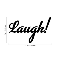 Laugh Inspirational Quote - Wall Art Decal - 8" x 12" Decoration Wall Art - Bedroom Living Room Wall Decor - Trendy Vinyl Stickers 660078089651