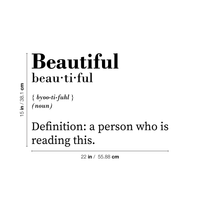 Vinyl Wall Art Decal - Definition of Beautiful - 16" x 23" - Motivational Life Quotes for Home Office Work Decoration - Positive Indoor Outdoor Apartment Dorm Room Bedroom Living Room Decor 660078129449
