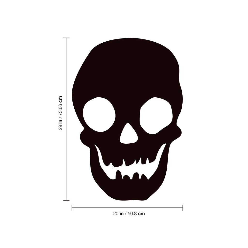 Vinyl Wall Art Decal - Skull - 29" x 20" - Scary Death Halloween Seasonal Decoration Sticker - Teens Adults Indoor Outdoor Wall Door Window Living Room Office Decor 660078119549