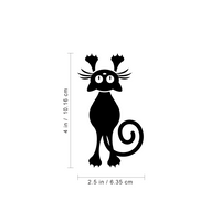 Vinyl Wall Art Decal - Hanging Cat - 4" x 2.5" - Cute Animal Decor for Light Switch Window Mirror Luggage Car Bumper Laptop Computer Peel and Stick Skin Sticker Designs 660078113431