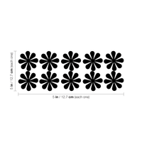 Set of 10 Vinyl Wall Art Decal - Flowers - 5" x 5" Each - Bedroom Living Room Office Dorm Room Girly Wall Decoration - Cute Trendy Floral Apartment Stencil Adhesives Wall Decor 660078115435