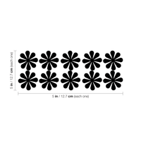 Set of 10 Vinyl Wall Art Decal - Flowers - 5" x 5" Each - Bedroom Living Room Office Dorm Room Girly Wall Decoration - Cute Trendy Floral Apartment Stencil Adhesives Wall Decor 660078115435