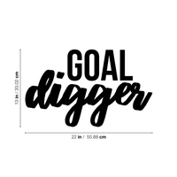 Goal Digger Inspirational Women's Quotes - Wall Art Decal 14" x 23" Boss Girl Decoration Vinyl Sticker - Life Quotes Decal - Office Wall Decoration 660078088999