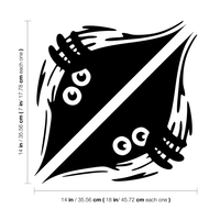Set of 2 Curious Monsters - Size is: 18" x 7" each- Vinyl Wall Decal Sticker Art