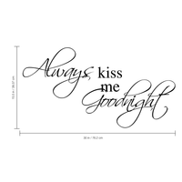 Printique Always kiss me Goodnight - 30" x 15" -  vinyl wall decal sticker art