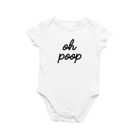 Onesie Organic Baby One Piece Short Sleeve Trendy Funny Minimal Bodysuit 0-12 Months - Oh Poop