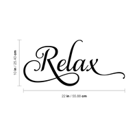 Relax- 22" X 10"-  Bathroom Decorative Vinyl Wall Decal Sticker Art
