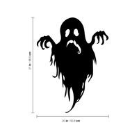 Vinyl Wall Art Decal - Sad Ghost - 27" x 20" - Fun Spooky Halloween Seasonal Movie Props Sticker - Kids Teens Adults Indoor Outdoor Wall Door Window Living Room Office Decor 660078119068