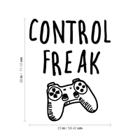Vinyl Wall Art Decal - Control Freak - 29" x 23" - Gaming Accessory Decor for Boy Girl Teens Bedroom Adhesive Decor - Cool Game Room Peel and Stick Waterproof Sticker Design 660078115541