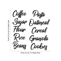 Storage Container Vinyl Labels Set of 10-2.5" to 7" Each - Kitchen Jars Containers Pantry Organization Labels - Modern Home Decor Peel Off Stickers