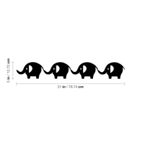 Printique Baby Elephants Vinyl Wall Art Stickers - 5" x 31" - Boy's Room Wall Decor - Cute Vinyl Sticker Decals - Nursery Room Elephant Decorations - Baby Shower Decor Girls 660078088975