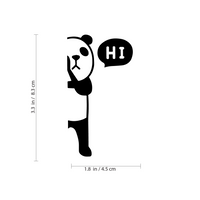 Panda Bear with Hi Quote Wall Art Decal - 1.8" x 3.3" Decoration Vinyl Sticker - Cute Panda Light Switch Vinyl Sticker - Laptop Skin - Kid's Room Wall Art Decoration 660078084489