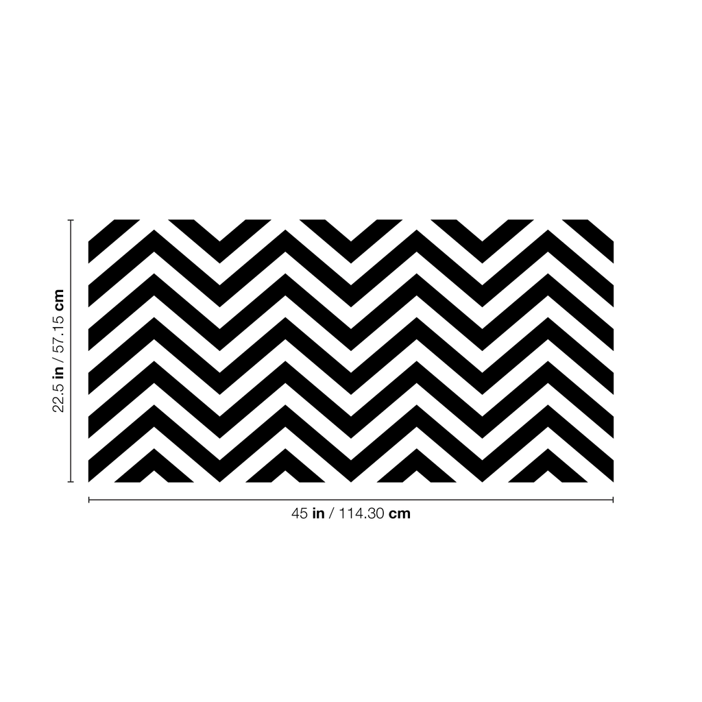 Vinyl Wall Art Decals - Chevron Stripes - 22.5" x 45"- Cool Adhesive Sticker Pattern for Home Office Bedroom Nursery Living Room Apartment - Lifestyle Minimalist Chic Decor 660078116098