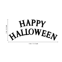 Vinyl Wall Art Decal - Happy Halloween - 19" x 40" - Fun Seasonal Greeting Letters Decoration Sticker - Kids Teens Adults Indoor Outdoor Wall Door Window Living Room Office Decor 660078119709