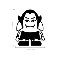 Vinyl Wall Art Decal - Cute Little Vampire - 5" x 4" - Spooky Halloween Season Decoration Sticker - Trendy Indoor Outdoor Wall Door Window Living Room Laptop Luggage Car Office Decor 660078120187