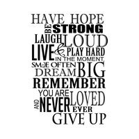 Have Hope Be Strong Laugh Loud.. - 22" x 33" - Inspirational Vinyl Wall Decal Sticker Art