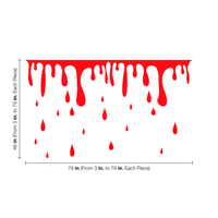 Vinyl Wall Art Decal - Blood Dripping - 46" x 79" - Fun Spooky Halloween Slime Decoration Sticker - Kids Teens Adults Indoor Outdoor Wall Door Window Living Room Office Decor (46" x 79", Red) 660078116265