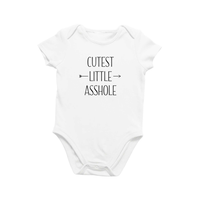 Onesie Organic Baby One Piece Short Sleeve Funny Trendy Sarcastic Minimal Bodysuit 0-12 Months - Cutest Little Asshole