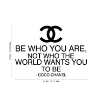 Vinyl Wall Art Decal - Be Who You Are Not Who The World Wants You To Be - 33"x 23" - Coco Chanel Inspirational Quote for Home Bedroom Living Room Office Work Apartment Decor - 660078088913