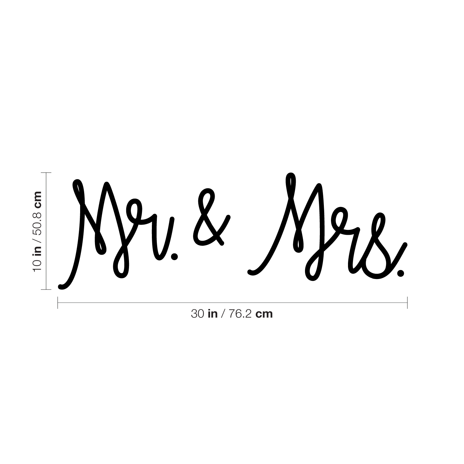 Vinyl Wall Art Decal - Mr and Mrs - 10" x 30" - Couples Wedding Reception Happy Home Adhesive Peel Off Sticker - Marriage Wedlock of Love Living Room Bedroom Decor Stickers 660078116708