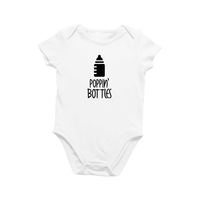 Onesie Organic Baby One Piece Short Sleeve Funny Trendy Minimal Bodysuit 0-12 Months - Poppin' Bottles