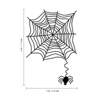 Vinyl Wall Art Decal - Spider and Spiderweb - 28" x 19" - Fun Spooky Halloween Seasonal Decoration Sticker - Cute Indoor Outdoor Wall Door Window Living Room Office Decor 660078119143