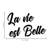 Vinyl Wall Art Decal - La Vie Est Belle - 15" x 23" - Life is Beautiful Quote for Home Living Room Bedroom Sticker Decor - Teens Adults Peel and Stick Apartment Work Office Adhesive Decals 660078119570