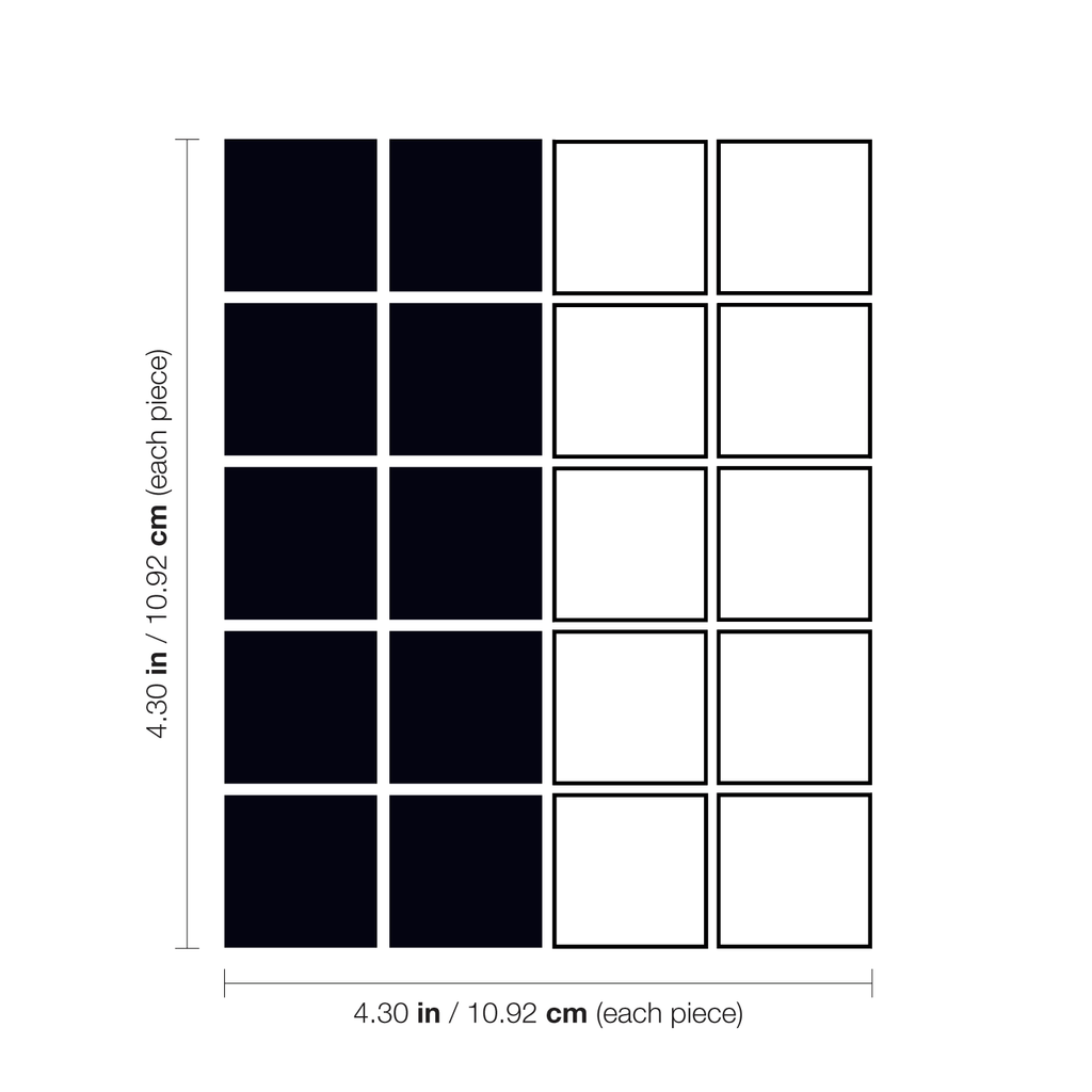 Set of 20 Vinyl Wall Art Decal - Square Patterns - 4.3" x 4.3" Each - Minimalist Vinyl Stickers for Home Apartment Bedroom - Cool Modern Decor for Living Room Workplace Use 660078113653