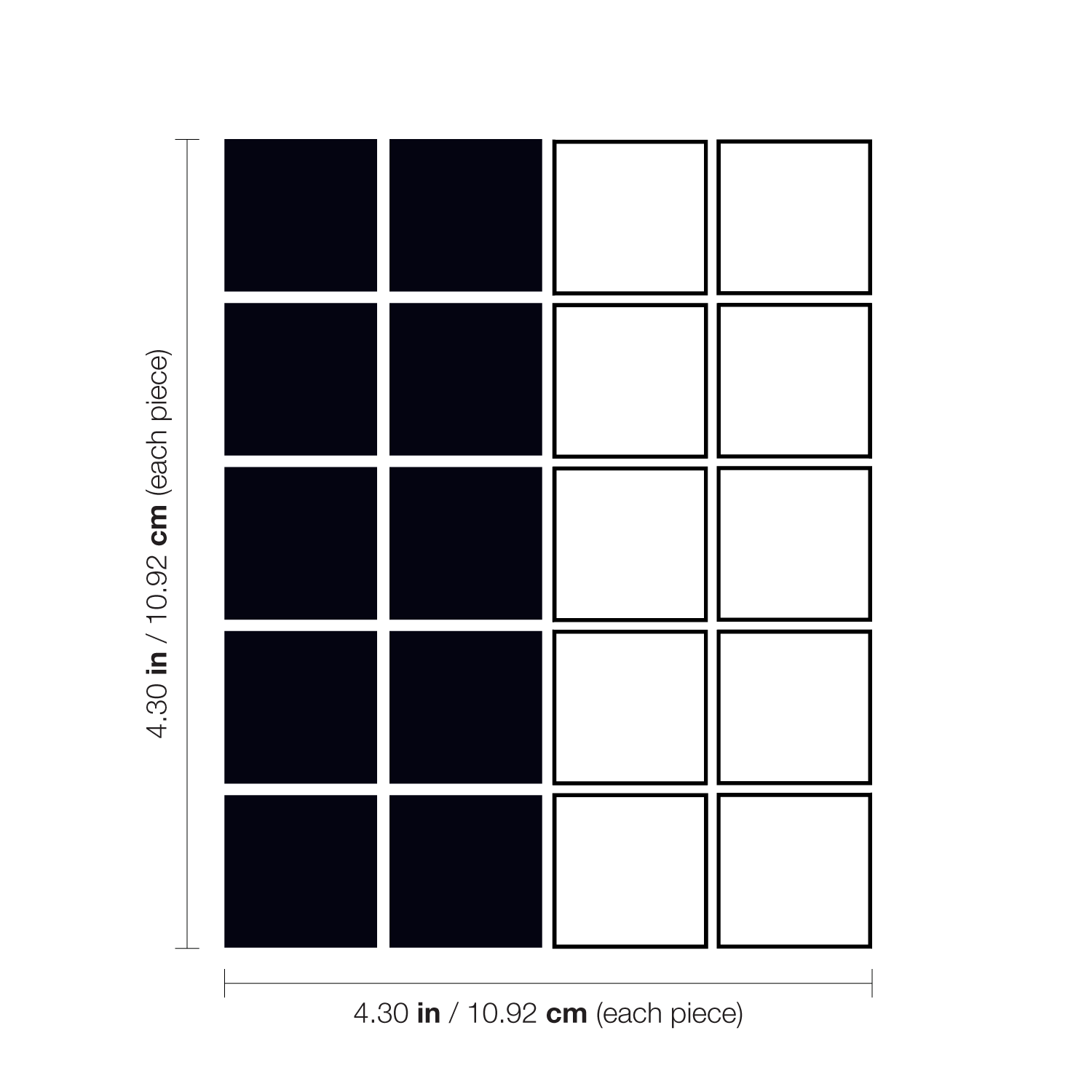 Set of 20 Vinyl Wall Art Decal - Square Patterns - 4.3" x 4.3" Each - Minimalist Vinyl Stickers for Home Apartment Bedroom - Cool Modern Decor for Living Room Workplace Use 660078113653