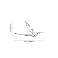 Vinyl Wall Art Decal - Geometric Hummingbird Side View - 12" x 23" - Stencil Adhesive Vinyl for Home Apartment Workplace Use - Geometric Shapes for Living Room Bedroom Decorations 660078106648