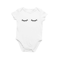 Onesie Organic Baby One Piece Short Sleeve Cute Trendy Minimal Bodysuit 0-12 Months - Sleepy Eyes