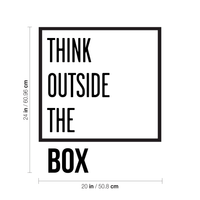 Think Outside The Box - Inspirational Quotes Wall Art Vinyl Decal - 24" X 20" Decoration Vinyl Sticker - Motivational Wall Art Decal - Bedroom Living Room Decor - Trendy Wall Art 660078090954
