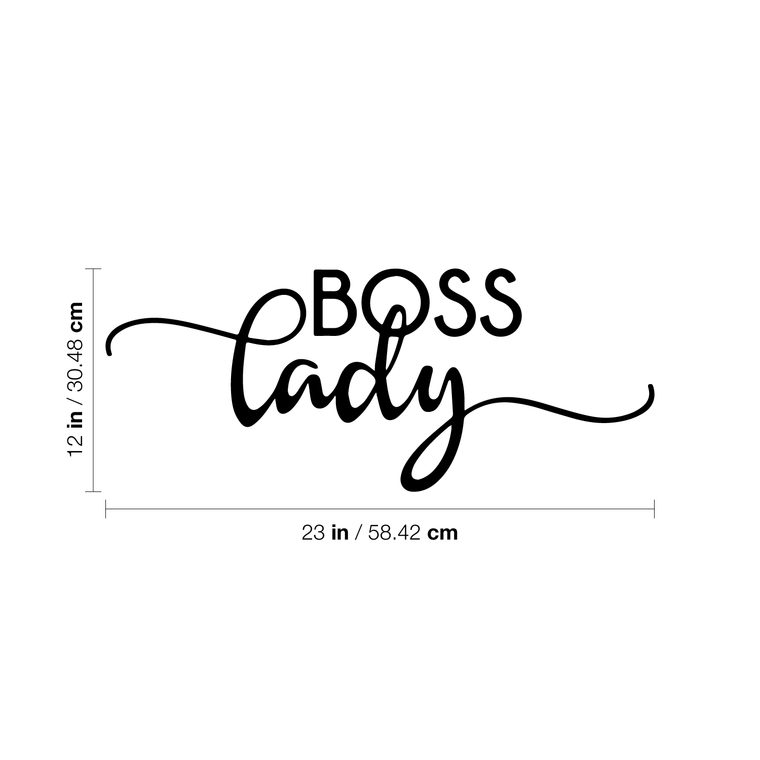 Boss Lady Inspirational Women's Quotes - Wall Art Decal - 9" x 23" Boss Girl Decoration Vinyl Sticker - Life Quotes Decal - Office Wall Decoration 660078089859