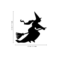 Vinyl Wall Art Decal - Flying Witch - 22.5" x 22.5" - Fun Spooky Halloween Seasonal Decoration Sticker - Teens Adults Indoor Outdoor Wall Door Window Living Room Office Decor 660078119181