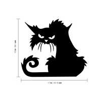 Vinyl Wall Art Decal - Angry Black Cat - 15" x 17" - Spooky Halloween Season Decoration Sticker - Trendy Kids Teens Adults Indoor Outdoor Wall Door Window Living Room Office Decor 660078120071