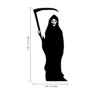 Vinyl Wall Art Decal - Grim Reaper - 40" x 19" - Fun Scary Halloween Seasonal Decoration Sticker - Day of The Dead Indoor Outdoor Wall Door Window Living Room Office Decor 660078119013