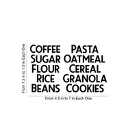 Storage Container Vinyl Labels Set of 10- 1.3" to 7" Each - Kitchen Jars Containers Pantry Organization Labels - Modern Home Decor Peel Off Stickers