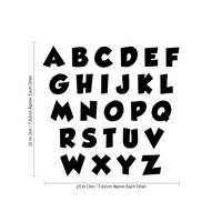 Set of Abc's Alphabet Letters - Educational Vinyl Wall Art Stickers - 3" x 3" Each Letter - Unisex Childrens Bedroom Decals - Preschool and Kindergarten Kids Educational Classroom Wall Art Decals