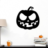 Vinyl Wall Art Decal - Scary Pumpkin - 23" x 23" - Fun Spooky Halloween Seasonal Decoration Sticker - Fall Season Indoor Outdoor Wall Door Window Living Room Office Decor 660078119129