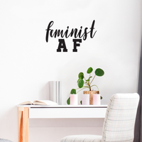 Feminist AF Quote - Wall Art Decal - 22" x 14" - Feminism Vinyl Wall Art - Inspirational Women Empowerment - Girl Power Novelty Gift - Bedroom Living Room Wall Art 660078088944
