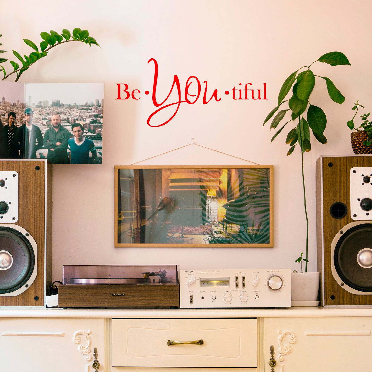 Vinyl Wall Art Decal - Be-You-Tiful - 6" x 15" - Trendy Women's Inspirational Decoration Quote - Motivational Home Apartment Door Window Living Room Bedroom Mirror Fashion Sticker